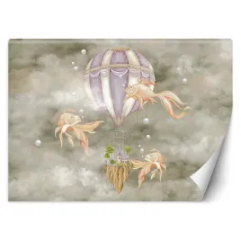 fototapeta-balon-na-gorace-powietrze-latajacy-dom-i-ryby-450x315