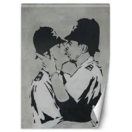 fototapeta-calujacy-sie-policjanci-mural-banksy-200x280
