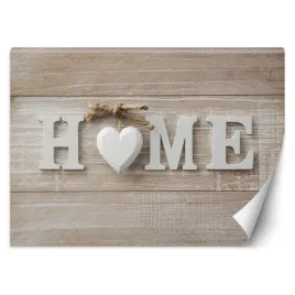 fototapeta-napis-home-3d-serce-drewno-450x315