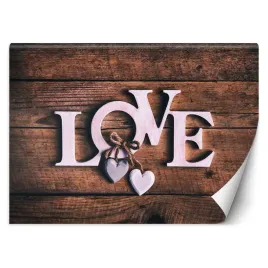 fototapeta-napis-love-3d-serce-drewno-100x70