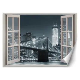 fototapeta-okno-nowy-jork-most-brooklinski-140x100