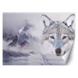 fototapeta-3d-wilki-w-zimie-gory-snieg-las-450x315