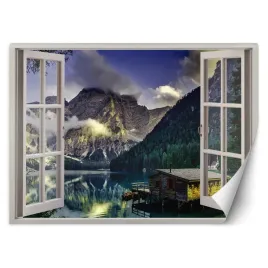 fototapeta-okno-widok-na-jezioro-w-gorach-210x150