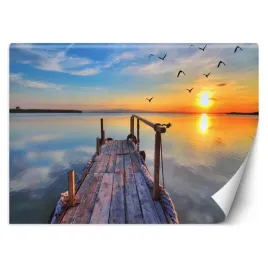 fototapeta-drewniany-pomost-zachod-slonca-100x70