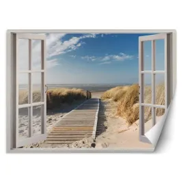 fototapeta-3d-okno-zejscie-na-plaze-morze-280x200