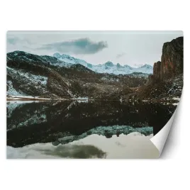 fototapeta-3d-jezioro-w-gorach-zima-snieg-350x245