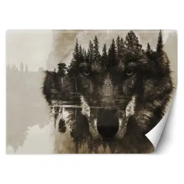 fototapeta-3d-wilk-na-tle-jeziora-las-350x245