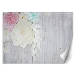 fototapeta-drewno-i-kwiaty-400x280
