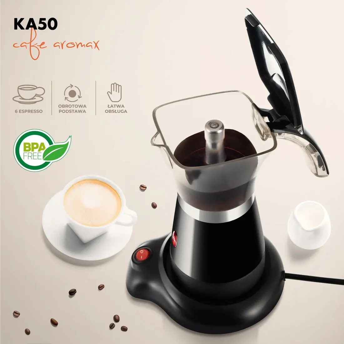 kawiarka-elektryczna-cisnieniowy-zaparzacz-do-kawy-6x-espresso-stan-nowy