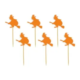 pikery-halloween-czarownice-pomaranczowe-6-szt