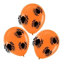 dekoracja-pajaki-na-balonach-czarno-pomaranczowa-3-szt