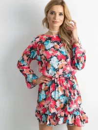 czerwona-sukienka-w-kolorowy-kwiatowy-wzor-40-l