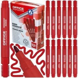 marker-permanentny-office-products-czerwony-wodoodporny-12-sztuk-okragly