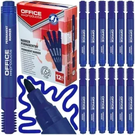 marker-permanentny-office-products-niebieski-wodoodporny-okragly-12-szt
