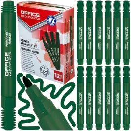 marker-permanentny-office-products-zielony-wodoodporny-12-sztuk-okragly