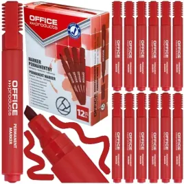marker-permanentny-office-products-czerwony-wodoodporny-12-sztuk-sciety