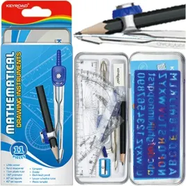 zestaw-geometryczny-cyrkiel-linijka-ekierka-11-el-w-metalowym-etui-keyroad