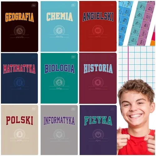 ZESTAW ZESZYTÓW TEMATYCZNYCH 9w1 PRZEDMIOTOWYCH 60 KARTEK SZKOLNY INTERDRUK