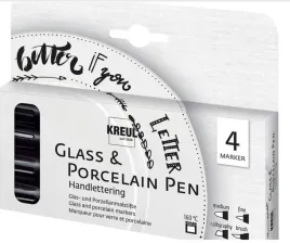 pisaki-do-szkla-i-porcelany-kreul-glass-and-porcelain-zestaw-handlettering