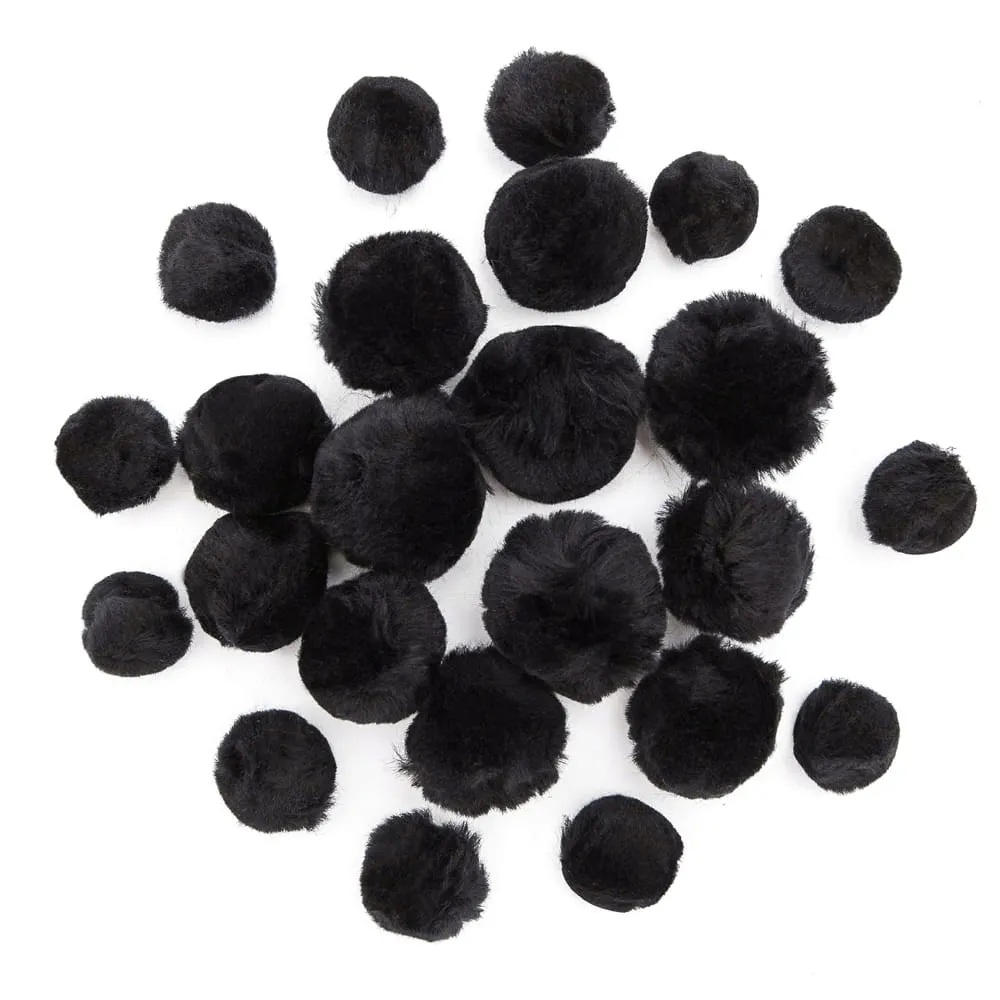 pompony-akrylowe-mix-24szt-czarne-stan-nowy