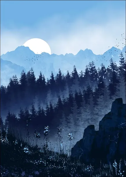 blekitny-las-plakat-40x50-cm