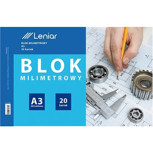 papier-blok-milimetrowy-a3-20ark-leniar-stan-nowy