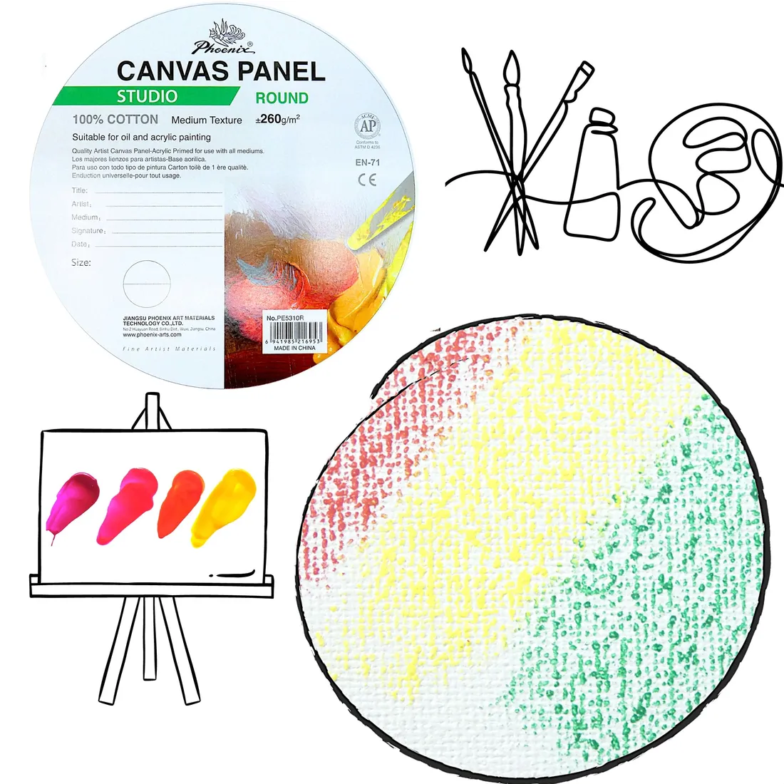 tablica-malarska-panel-kolo-40-cm-stan-nowy