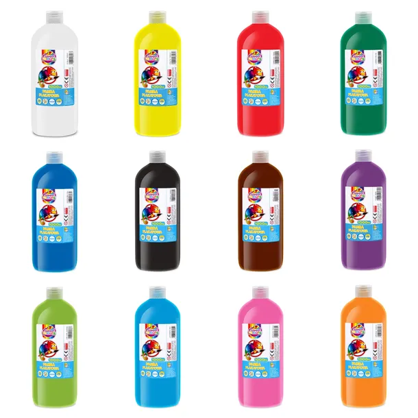 Farba Plakatowa Tempera 1L x 12 Szt Zestaw Certyfikat CE