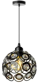 lampa-sufitowa-app206-metal-czarna-krysztal-kula