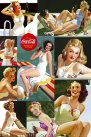 coca-cola-spragniona-dziewczyny-na-plazy-retro-plakat-61x915-cm