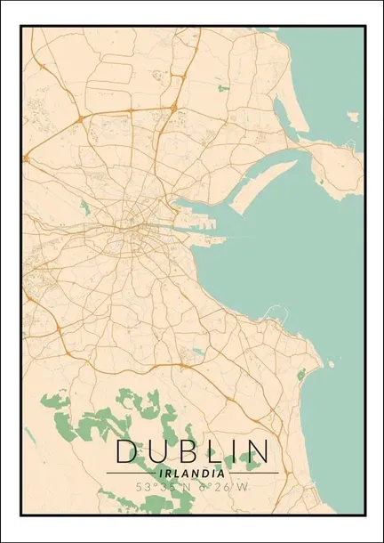 dublin-mapa-kolorowa-plakat-30x40-cm