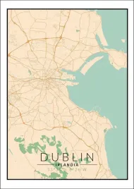 dublin-mapa-kolorowa-plakat-30x40-cm