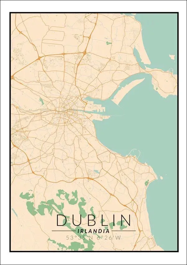 dublin-mapa-kolorowa-plakat-30x40-cm