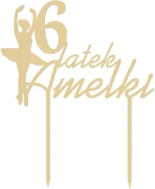 topper-6-urodziny-amelki-imie-baletnica