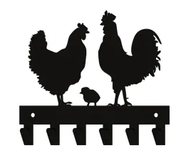 wieszak-na-klucze-kury-kogut-kura-czarny-loft