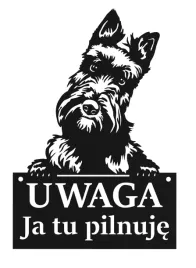tablica-uwaga-pies-ja-tu-pilnuje-czarna