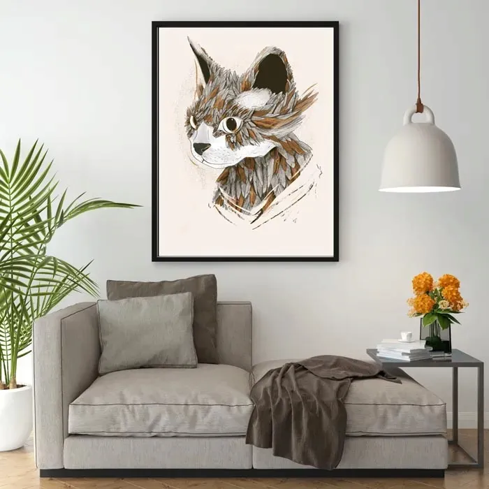 feathered-cat-plakat-40x60-cm