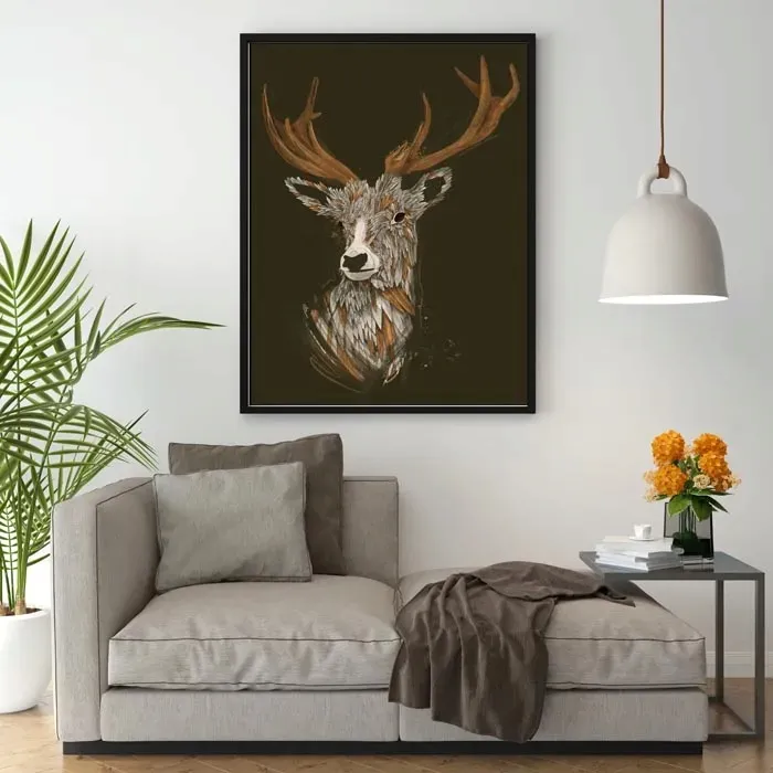 feathered-deer-plakat-40x60-cm