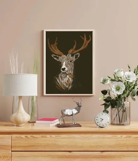feathered-deer-plakat-40x60-cm-stan-nowy