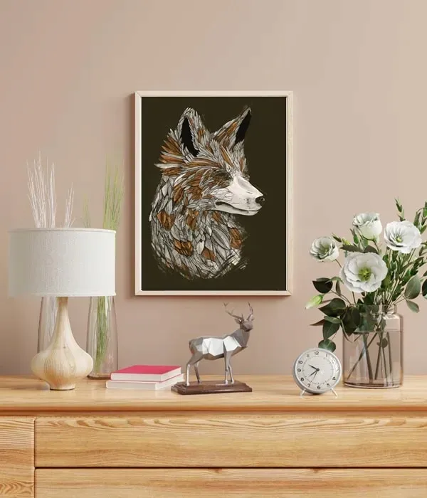 feathered-fox-black-plakat-20x30-cm-stan-nowy