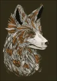 feathered-fox-black-plakat-60x80-cm