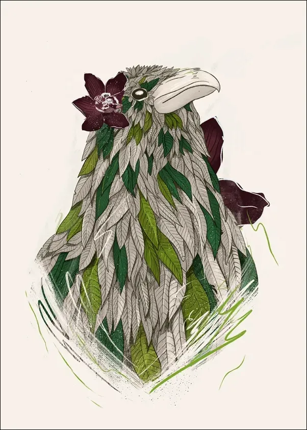 feathered-raven-plakat-60x80-cm