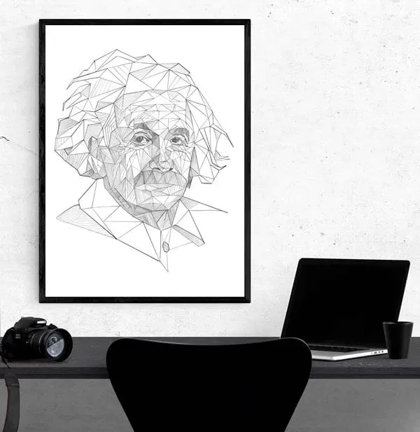 geometryczny-albert-einstein-plakat-20x30-cm