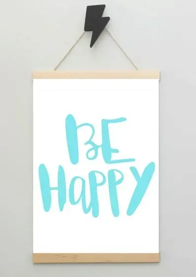 happy-niebieski-plakat-30x40-cm