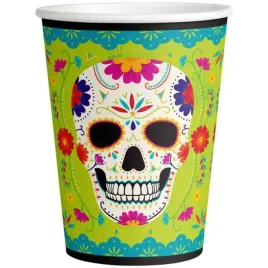 kubeczki-czaszka-kolorowa-amscan-250-ml-8-szt