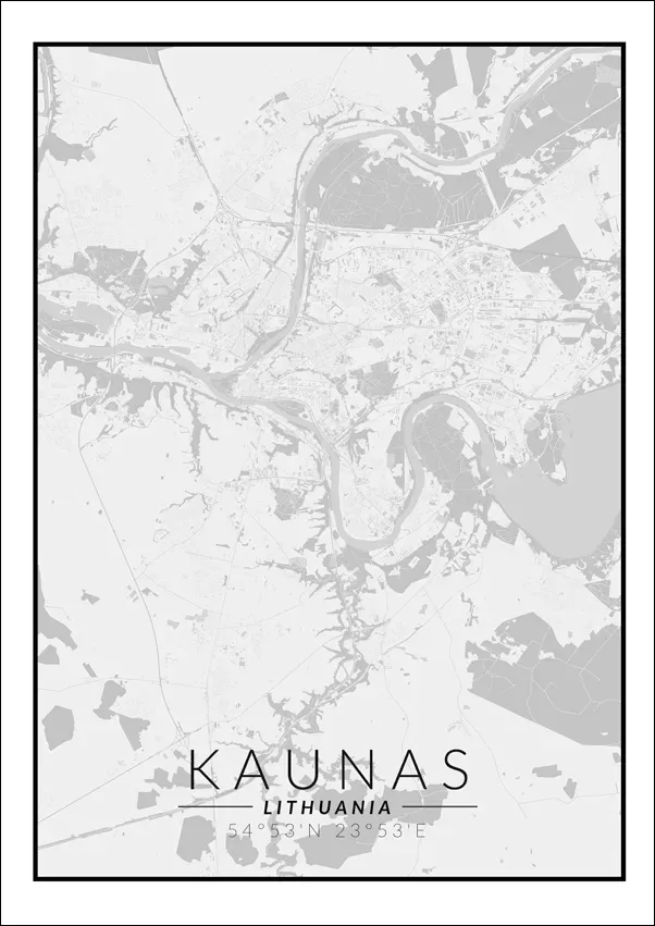 kaunas-mapa-czarno-biala-plakat-50x70-cm-stan-nowy
