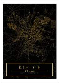 kielce-mapa-zlota-plakat-40x60-cm
