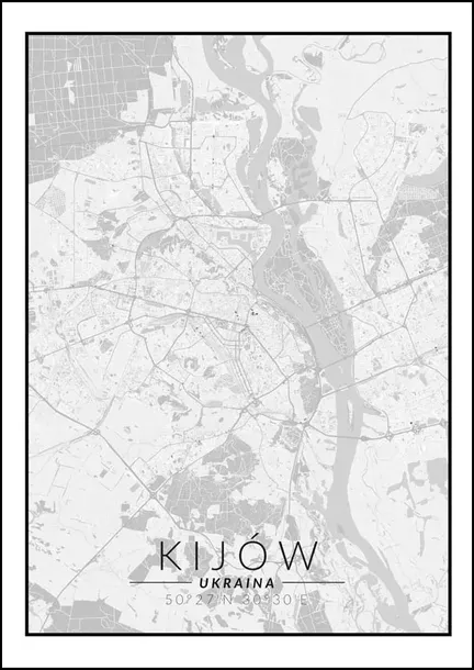 kijow-mapa-czarno-biala-plakat-60x80-cm