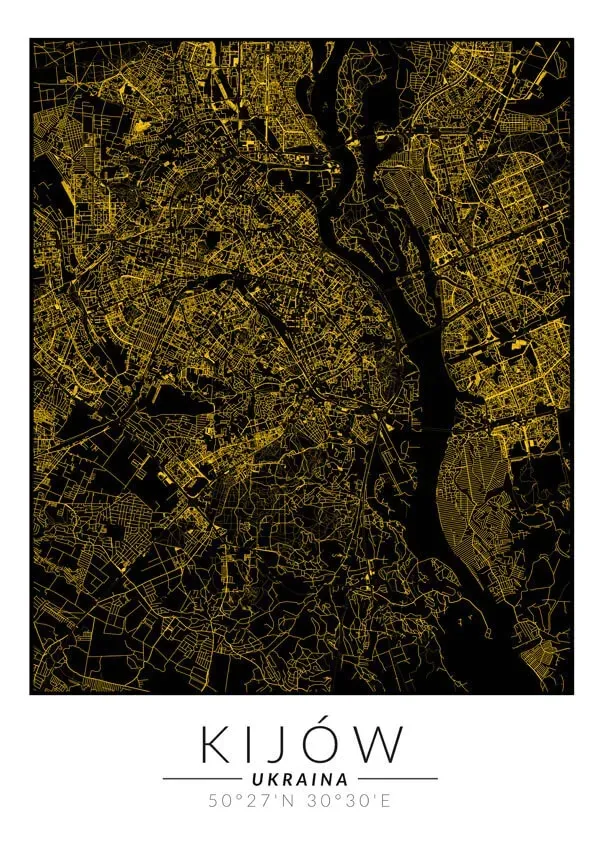 kijow-zlota-mapa-plakat-20x30-cm-stan-nowy