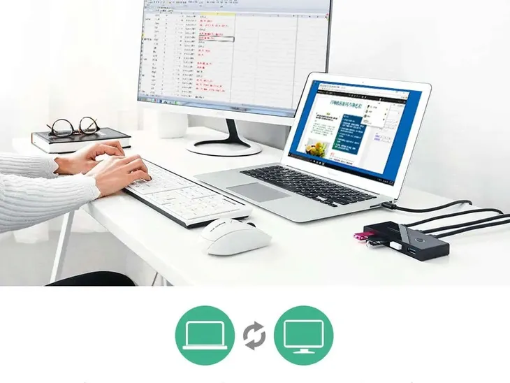 switch-przelacznik-box-ugreen-hub-kvm-usb-2x4-usb-3-0-stan-nowy-waga-z-opakowaniem-0-3-kg